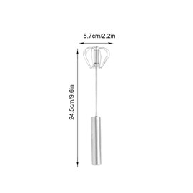 Fdit Stainless Steel Whisk, 24.5 x 5.7 cm, Silver Semi-Automatic Egg Mixer, Milk Frother, Kitchen Utensils (3#K3328#A(S))