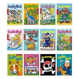 Lutz Mauder 12 Magic Blocks in a Set for Boys and Girls (A8 - 7.5 x 5.2 cm) - 12 Motifs