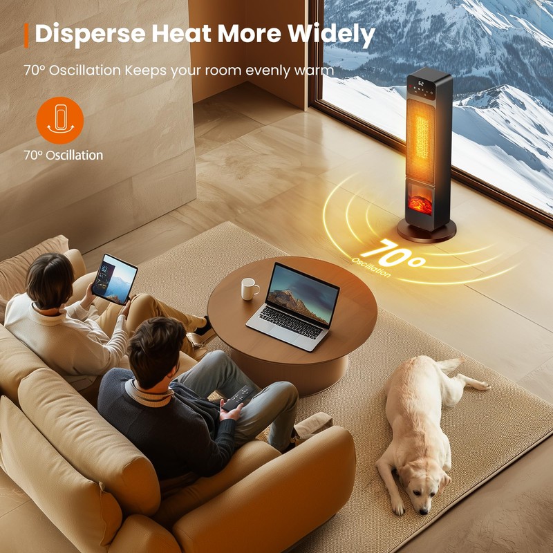 Space Heater, 1500W Electric Fireplace Heaters Indoor Portable with Child
