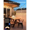 APPECK RGBW Outdoor String Lights 50ft for Patio, with 25