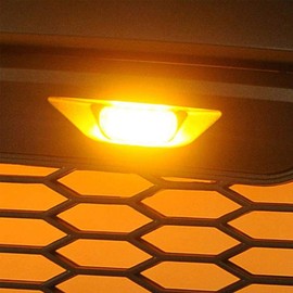 PSEQT Front Grille LED Lights for 2004-2019 Ford F150 F250 F350 Car 12LED Grille Amber Decorative Lights w/Yellow Lens, Plug & Play, 3Pcs