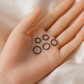 QXXPVV 5Pcs Hoop Nose Rings 20G 18G 16G Stainless Steel Piercing Ring for Nose Septum Cartilage Helix Tragus Conch Rook Daith Lobe for Women Men(5pcs Black 16G)