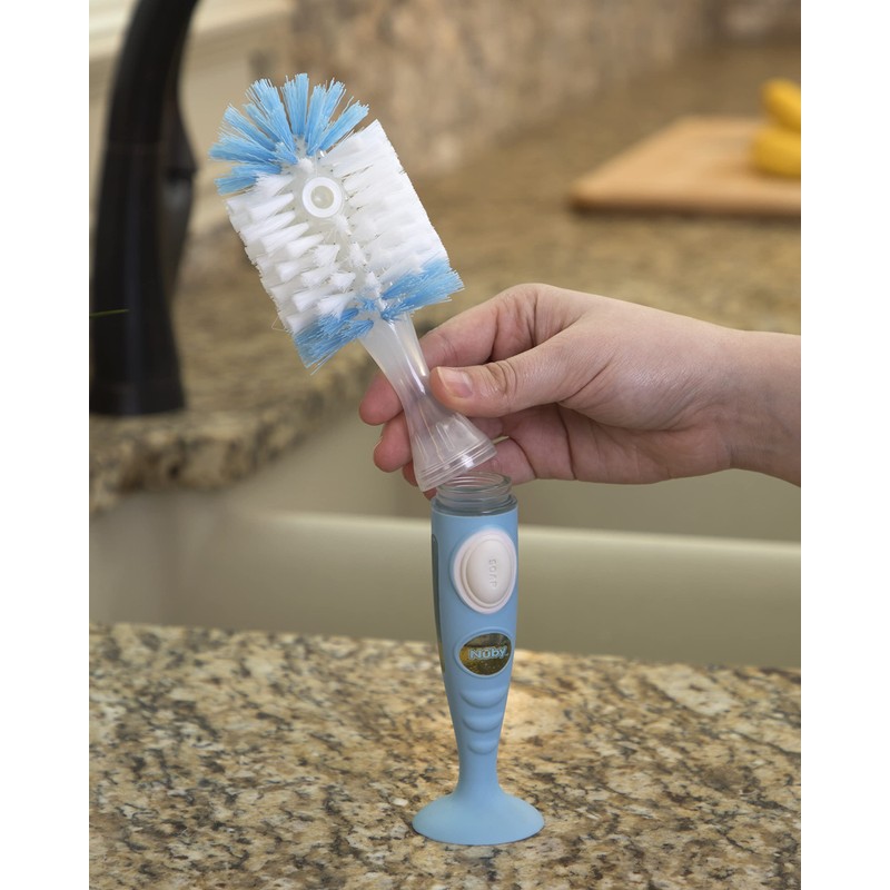 Nuby Easy Clean Dispensing Soft and Durable Bristle Bottle Brush