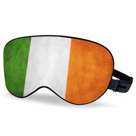 VNWOALU Vnwoalu Irish Flag Sleep Eye Mask Vintage Grunge Irish Flags Men Women Sleep Mask with Adjustable Strap Eye Cover Eye Shade for Travel, Nap,Meditation