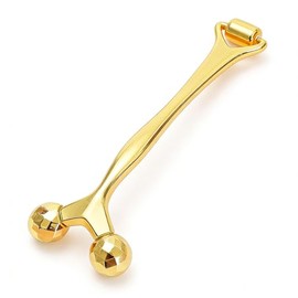 3D Premium Metal Cooling Face Roller Massager Reduce Puffiness Gold | Cool feel, boost serum absorption, relieve facial tension, light portable beauty