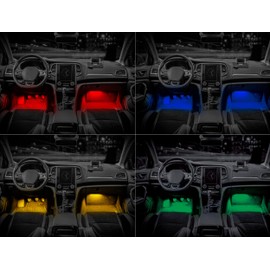 EUFAB 13459 LED Interior Lighting 12 V, 4 Strips with IR Remote Control