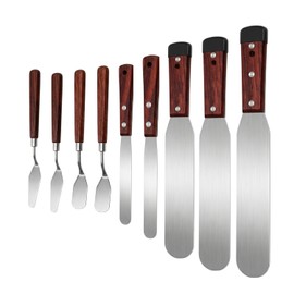 9-Piece Professional Caulking Spatula Set with Wooden Handle