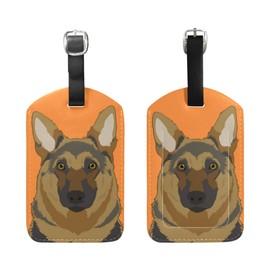 My Daily Alsatian Dog Luggage Tag PU Leather Bag Tag Travel Suitcases ID Identifier Baggage Label 1 Piece