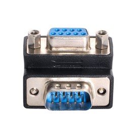xiwai DB9P 90 Degree Down Angled Gender Changer D-Sub 9Pin RS232 Male to Female Connector Serial Port Extension Adapter