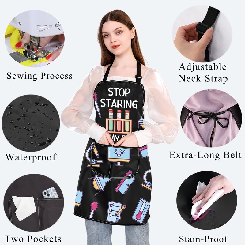 PLITI Lab Technician Apron With Pockets Science Lab Apron For