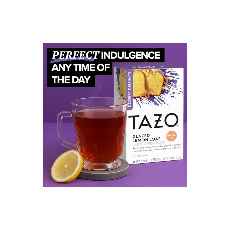 TAZO Glazed Lemon Loaf Herbal Tea Bags - Caffeine-Free Delight