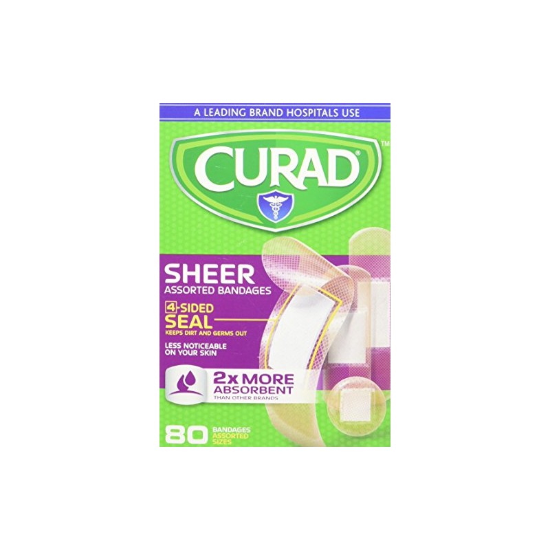 Curad Plastic Bandages, Assorted Sizes, 80 ct