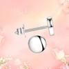 White Gold Plated Sterling Silver Dot Stud Earrings 3mm-8mm Options,