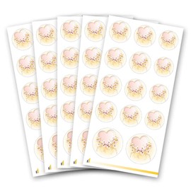 Sticker Sheets Heart with Pink Flowers Dl