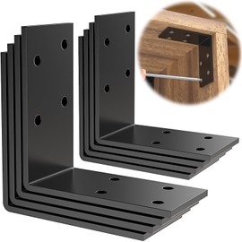 KOMOHOM 1.5x3x3 Inch Galvanized L Bracket, 8PCS 90 Degree Angle Bracket for Shelf, Iron Corner Brackets for Wood Post，Shelves，Furniture