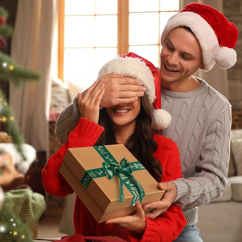 Christmas Ribbon Green Ribbon for Gift Wrapping 25 Yards Christmas