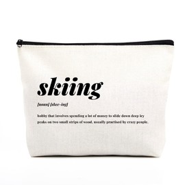 fkovcdy Ski Bag for Women Skiing Accessories Skiing Definition Makeup Bag for Ski Lover Gifts for Sports Lovers Enthusiasts Skiing Team Gifts Skiing Bag for Women Her Friends Sister