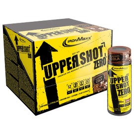IronMaxx Upper Shot Zero - Cola 12x 60ml | Pre-Workout Shot mit u.a. L-Arginin, L-Citrullin Malat, Taurin und Koffein | Zuckerfrei und in vielen Geschmacksrichtungen
