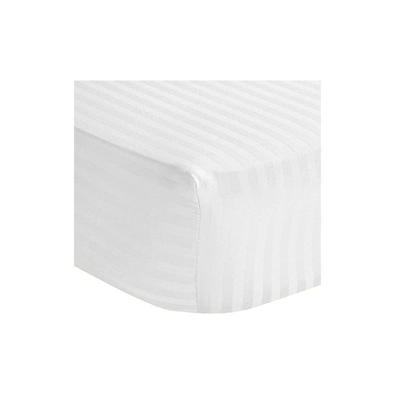 100% Egyptian Cotton 300 Extra Deep 40cmThreat Count Stripe Fitted