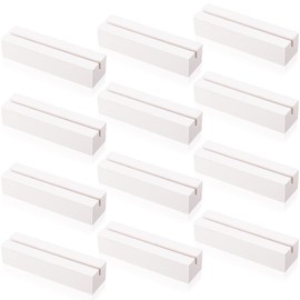 Zonon 12 Pieces Wood Place Card Holders Wood Sign Holders Table Number Holder Stands Name Card Holder for Wedding Party Events Decoration(White, 4.6 x 1.1 x 0.9 Inch)