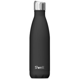S'well Stainless Steel Water Bottle with Sports Cap, 17oz, Onyx, Triple Layered Vacuum Insulated Containers Keeps Drinks Cold for 36 Hours and Hot for 10, BPA Free, Perfect for On the Go