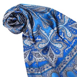 Lorenzo Cana Damen Seidenschal aufwändig bedruckt Paisley Muster Tuch 100% Seide 50 cm x 165 cm harmonische Farben Damentuch Schaltuch 89065