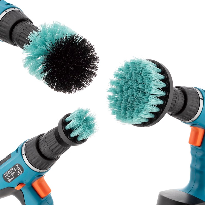 InnovaGoods - Set of 3 Cleaning Brush Attachments for Drills,