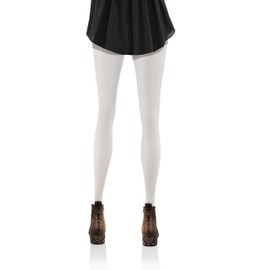 sesto senso Women's Thermal Tights Winter Warm 100 Denier Opaque, White