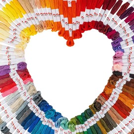 100 Sticks of Embroidery Thread Made of 100% Polyester, 8 m, 6-Ply, 100 Colours, Ideal for Embroidery, Sewing, Crafts, Crochet, Friendship Bracelets, Embroidery Pictures, Cross Stitch