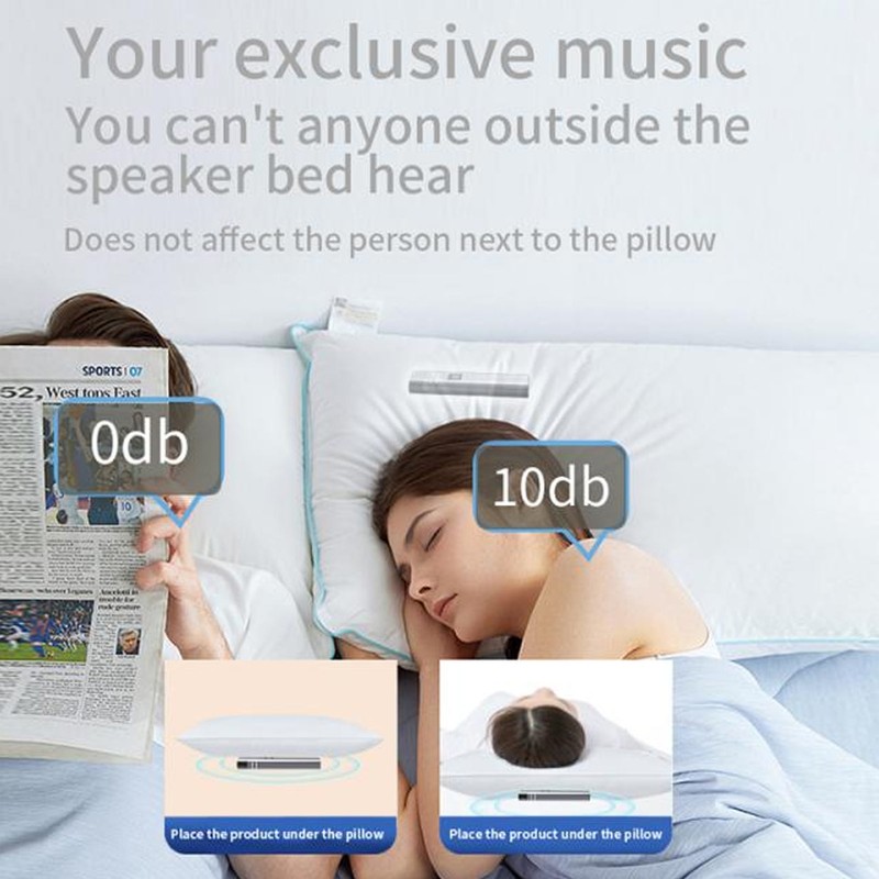 Bone Conduction Bluetooth Pillow Speaker Multifunctional Stereo Sound Deep Bass