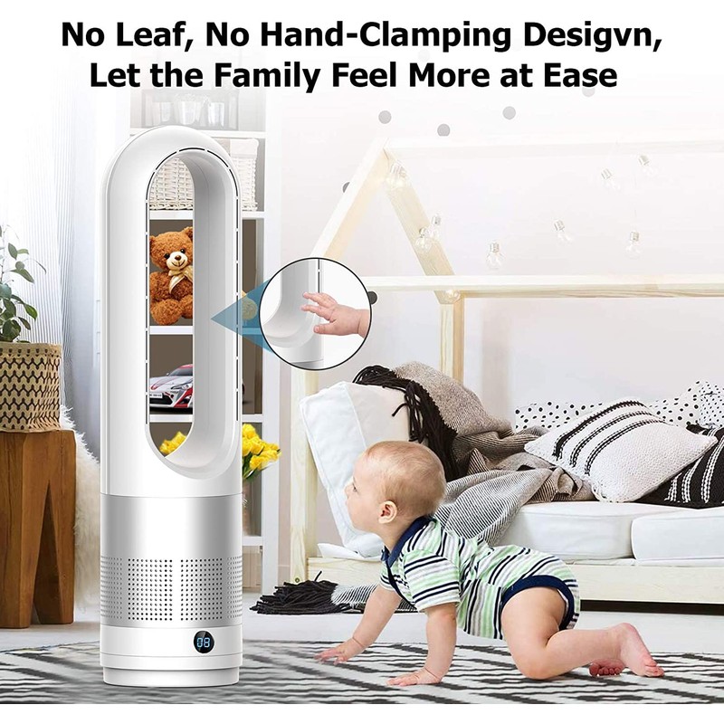 Bladeless Cooling Fan, 23.62 inch Tower Fan, 80° Oscillating Pedestal