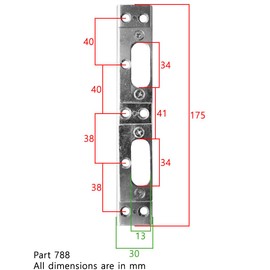 Mila French Door Double Shoot Bolt Keep Plate
