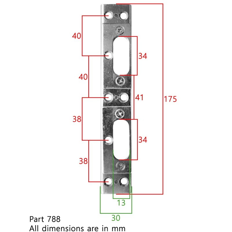 Mila French Door Double Shoot Bolt Keep Plate