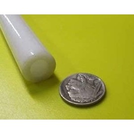 Delrin White Acetal POM Round Tube .625" Oversized OD x .375 Undersized ID x 1/8" Wall x 60" Length