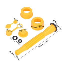 Eujgoov 5 Set Gas Can Spout Kit with Flexible Nozzles Thicker Gasket Spout Gas Can and Fuel Vent, Eujgoov07zxw62eat
