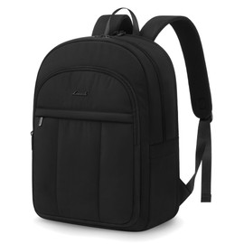 LOVEVOOK Laptop Backpack for Women, Puffer Travel Bag Fits 17 Inch Laptop, Lightweight Work Daypack for Teacher Nurse, Water-resistant College Bookbag, Black