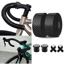 DKJLSTORE Bicycle Bar Tape, Drop Handlebar Tape, Rack (Band + Plug + Seal), 2 Sets in Total, Road Bike Bar Tape, Shock Absorbing, Lightweight, Flexible, Anti-Slip, EVA Easy Installation
