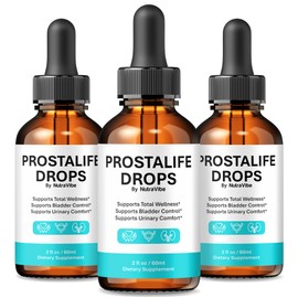 NutraVibe (3 Pack) ProstaLife Drops – Daily Prosta Life Liquid Support for Men’s Vitality, Urinary Comfort, and Prostate Health | Clean, Easy-to-Take Formula for Everyday Use (90 Servings)