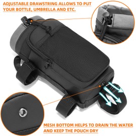 VENFOREST Bike Handlebar Bag Lightweight Waterproof Front Frame Water Bottle Holder Bag Large-Capacity Insulated Handlebar Bottle Cup Bag for Road Mountain Bicycle Outdoor Cycling Travel 2PCS