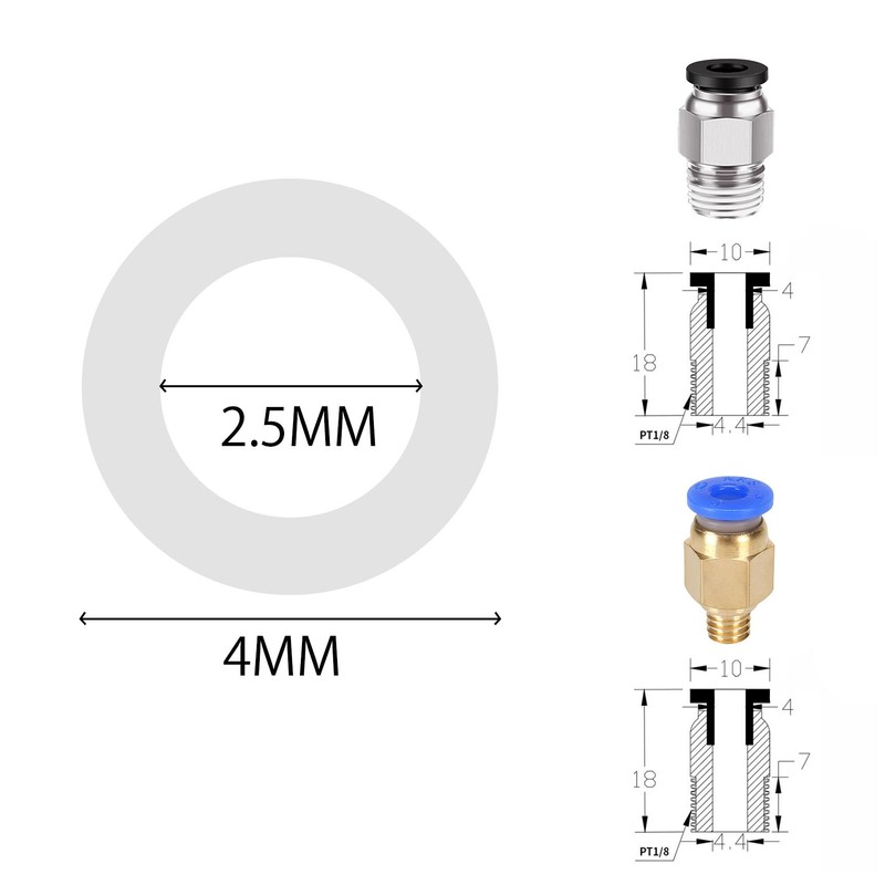 PTFE Tubing 5m Clear 3D Printer Filament Pipe with 5x