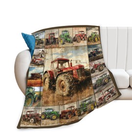 Farm Truck Blanket Retro Truck Throw Blanket Truck Stuff Merch Cozy Print Flannel Fleece Soft Plush Fuzzy Warm Lightweight Bedding Truck Gifts for Women Girls Men Kids 50"X40"