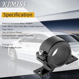 Kimiss Aluminium Alloy 50 mm Car Fuel Pump Mounting Bracket Single Filter Clamp Holder