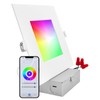 LUXRITE 6 Inch Square Smart LED Recessed Lighting, RGBW Color