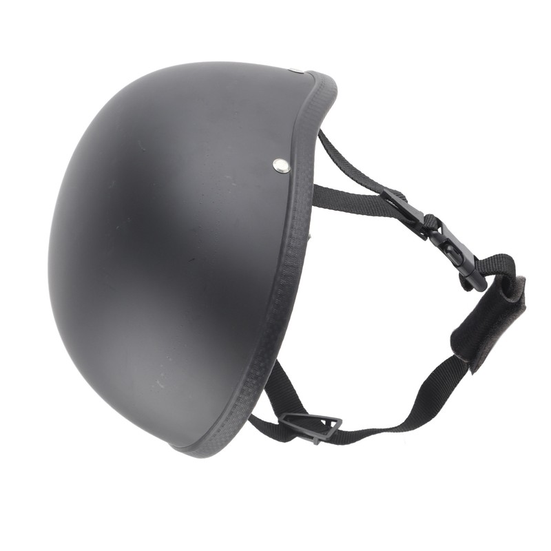Motorcycle Low Profile Half Face Helmet Skull Cap Matte Black