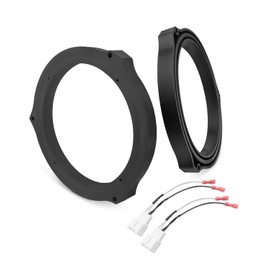 6.5 Inch Front Rear Door Speaker Spacer with Speaker Wiring Harness 2 PCS Fit for Ford Fusion Transit Focus Edge Fiesta Mondeo Mk4 Aftermarket Audio Speaker Spacer Ring Bracket