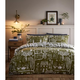 furn. Frida Duvet Cover Set - Single - Moss
