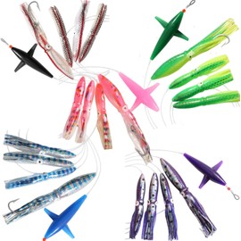 OCEAN CAT Saltwater Trolling Fishing Lures Bird Chain Teaser for Fishing with Rigged Hook 8/0 for Mahi, Tuna, Wahoo and Big Game Fish