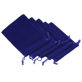 PATIKIL 5pcs Microfiber Pouch 14x10cm Dark Blue Soft Storage Drawstring Gift Bag for Glasses Wedding