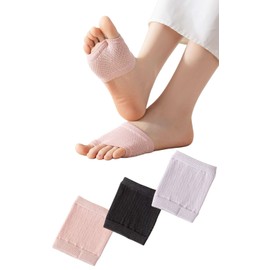 TOMOTHY Women's Thong Socks, Sandal Socks, Set of 3, Part Socks, Dull Color, black, pink, purple
