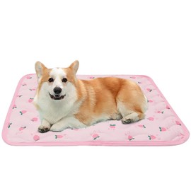 Bidason Pet Cooling Mat, Sheets, Dogs, Cats, Quilt, Lightweight, White Bear Pattern, Fruit Pattern, Cute, Cool, Comfortable, Anti-Slip, Washable, Heat Protection, Small, Medium, Large, Pet Products,